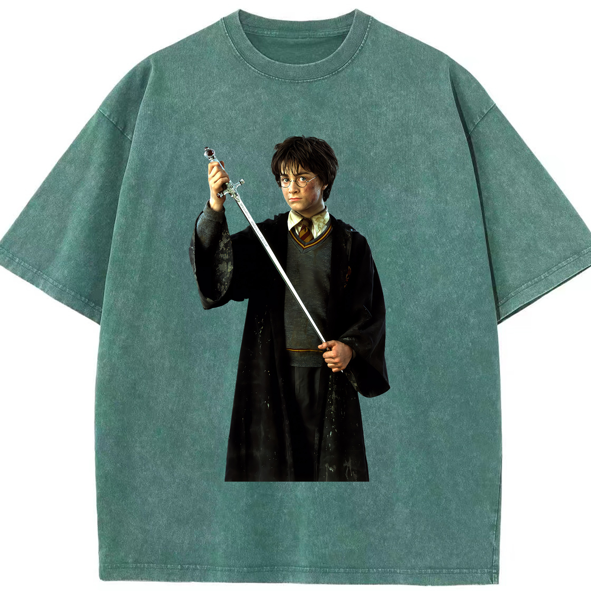 （画像用） Harry Potter ハリー・ポッターシリーズ 綿100% ヴィンテージ風 半袖Tシャツ（フロントプリント）